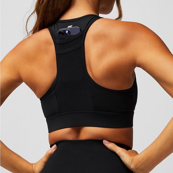 Fabletics Other - Fabletics Black Trinity High Impact Racerback Pocket Sports Bra Size Medium